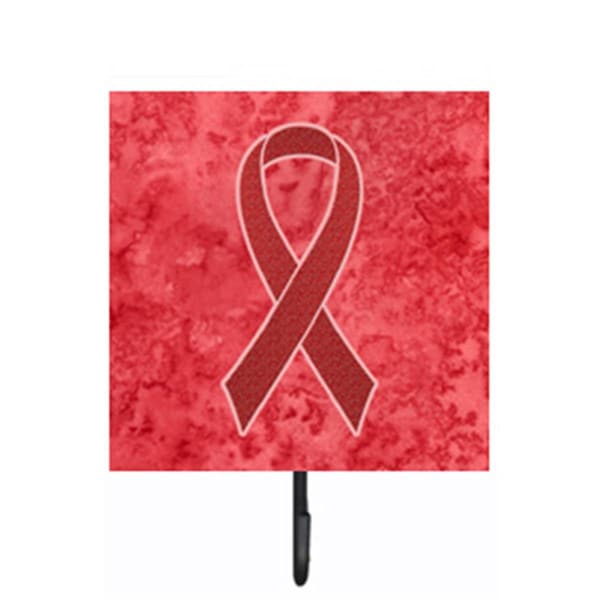 Jensendistributionservices 4.25 W x 7 H In. Red Ribbon for Aids Awareness Leash or Key Holder MI1715721 - main